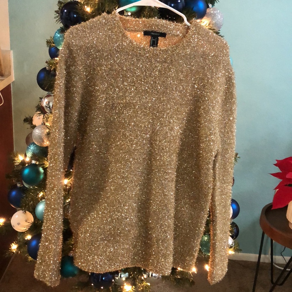🎄Christmas Tinsel gold sweater 🎄